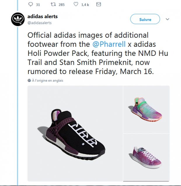 Nouvelle collab entre Adidas et Pharrell ! 